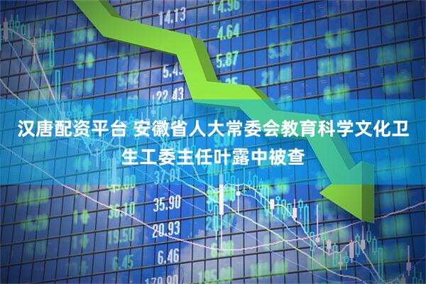 汉唐配资平台 安徽省人大常委会教育科学文化卫生工委主任叶露中被查