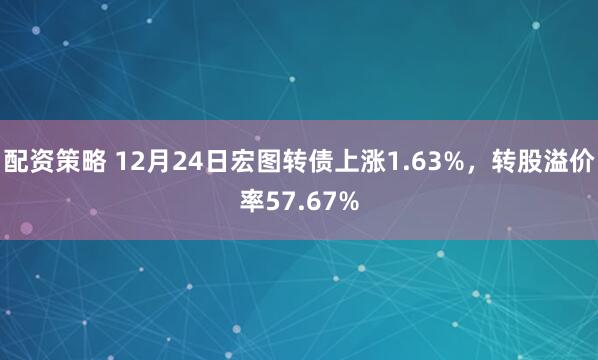 配资策略 12月24日宏图转债上涨1.63%，转股溢价率57.67%